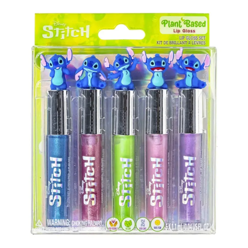 Комплект балсами за устни Stitch с топер-фигурка - 5 броя