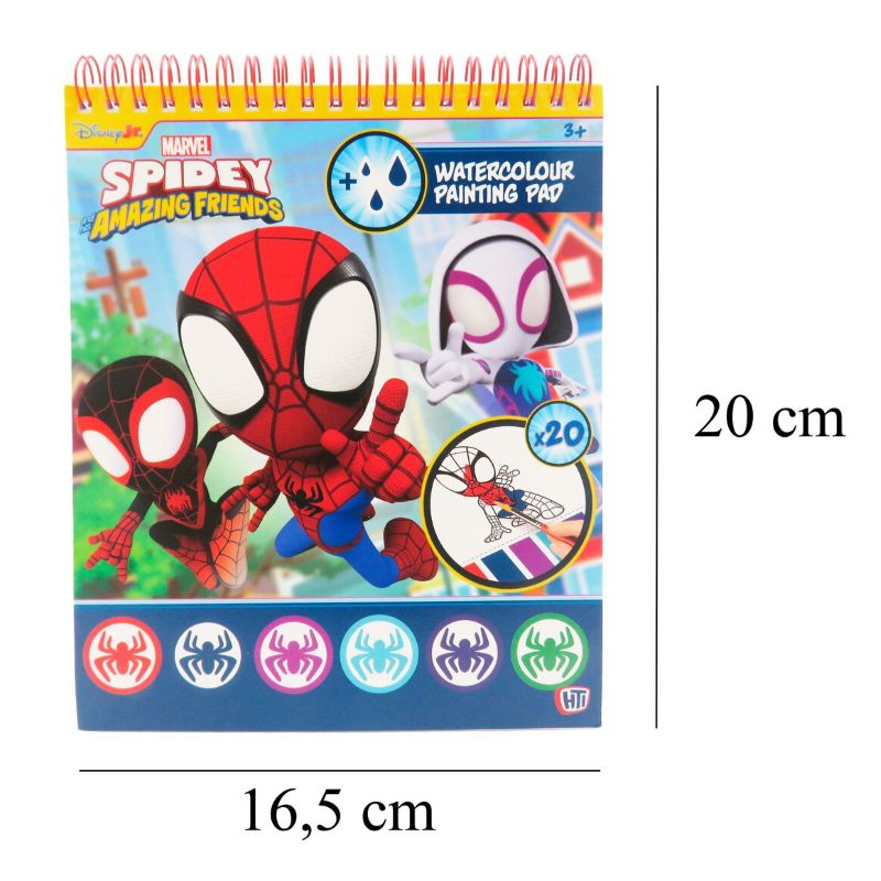 Скицник за оцветяване Spidey с водни бои