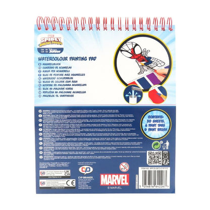 Скицник за оцветяване Spidey с водни бои