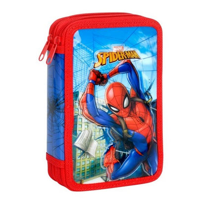 Ученически несесер Spiderman със съдържание, с 2 отделения