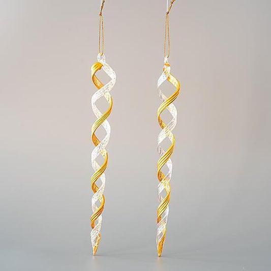 Коледна стъклена висяща спирала, 4 броя, 25cm