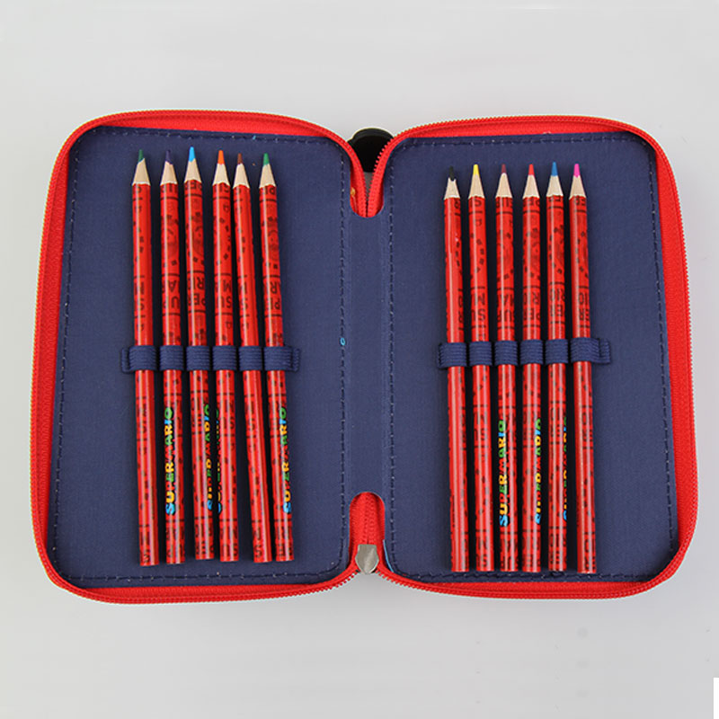 Ученически несесер Super Mario със съдържание, с 2 отделения