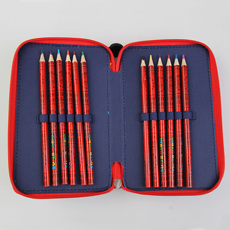 Ученически несесер Super Mario със съдържание, с 2 отделения