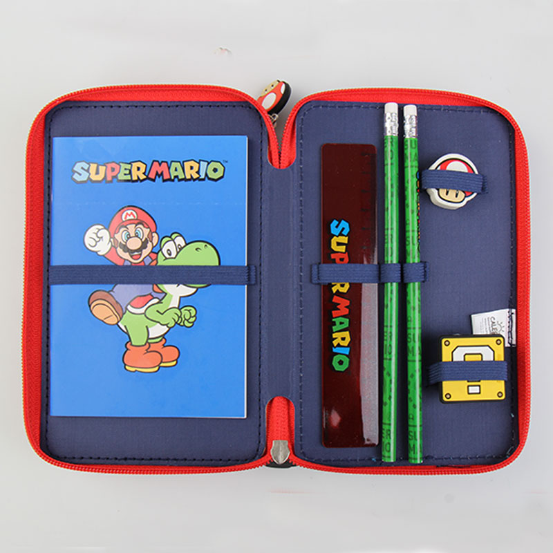 Ученически несесер Super Mario със съдържание, с 2 отделения