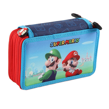 Ученически несесер Super Mario със съдържание, с 2 отделения