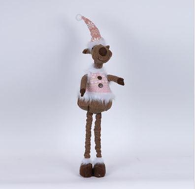 Светещ елен с розова шапка, 26x11x72cm