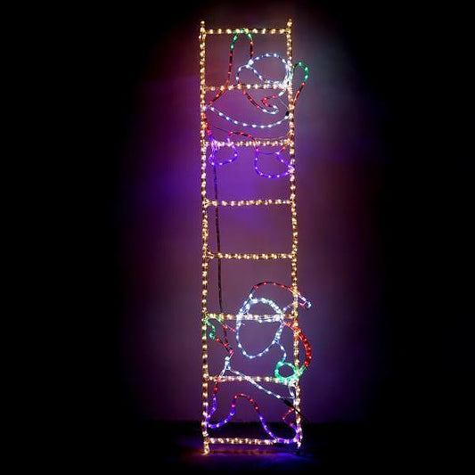 Светеща декорация Дядо Коледа на стълба, 23м