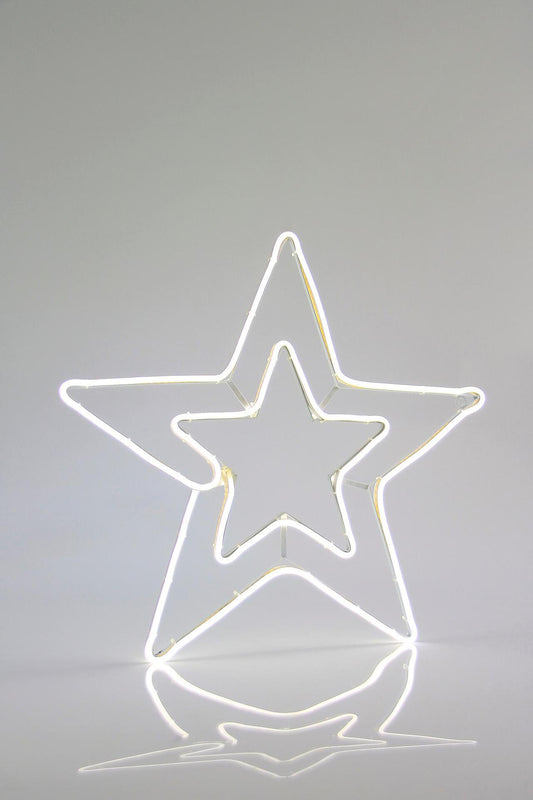 Светеща двойна звезда, 3m NEON LED, 56x58см, IP44