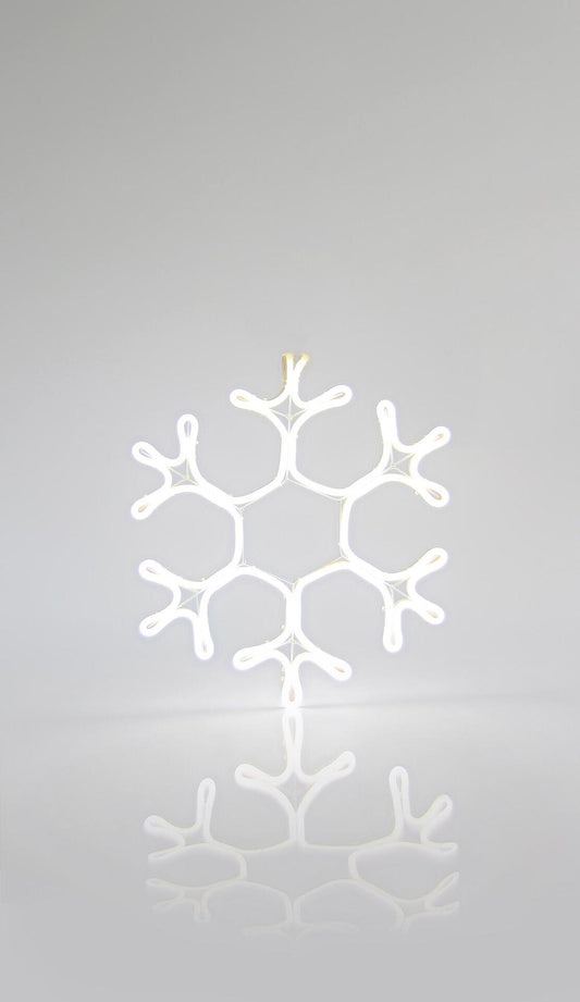 Светеща снежинка, 3m NEON LED, 45x35см, IP44 (топло бяло)