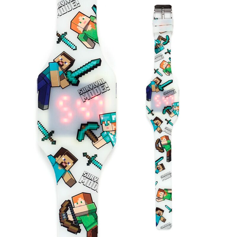Силиконов дигитален часовник Minecraft, 4 вида, Асортимент