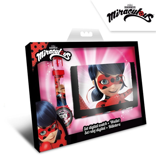 Комплект детски часовник и портфейл Miraculous