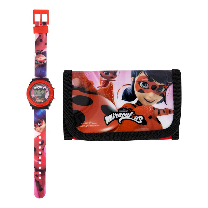 Комплект детски часовник и портфейл Miraculous