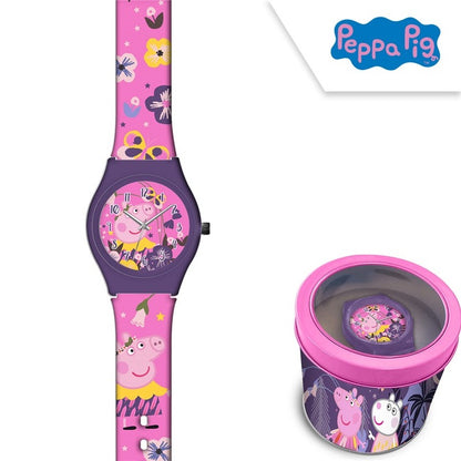 Детски часовник Peppa Pig в метална кутия