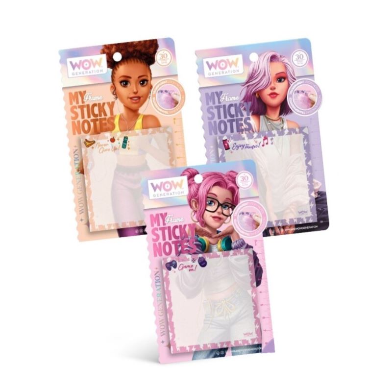 Прозрачни лепящи бележки WOW Generation, Асортимент